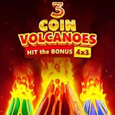 Volcanic 3 Coin Volcanoes Erupting Gold at Vegasino